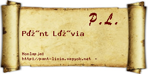 Pánt Lívia névjegykártya